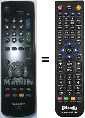Comandament a distància equivalent Sharp LC-20S5EGY