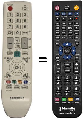 Comandament a distància equivalent Samsung BN59-00886A