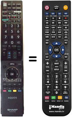 Comandament a distància equivalent Sharp LC46LE824E