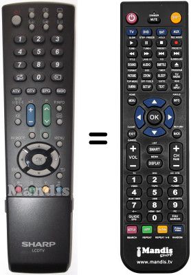 Comandament a distància equivalent Sharp LC-52LE705S