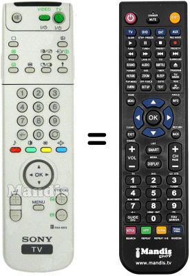 Comandament a distància equivalent Sony KP-61PS2