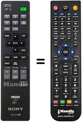 Comandament a distància equivalent Sony RM-PJ18