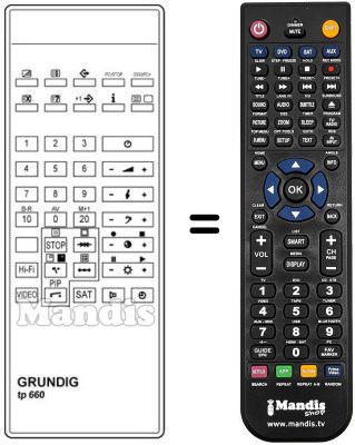 Comandament a dist&agrave;ncia equivalent TP 660 TOP / FAST