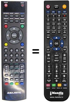 Comandament a distància equivalent MAJESTIC TVD-19 TFT