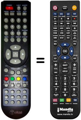 Comandament a dist&agrave;ncia equivalent Tokai003