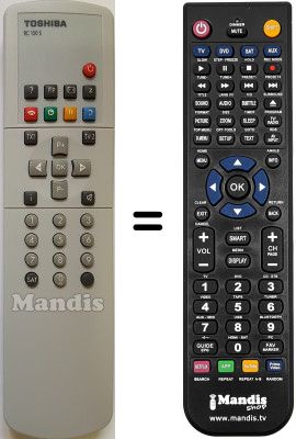 Comandament a dist&agrave;ncia equivalent Toshiba 28H14PIP