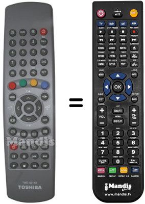 Comandament a dist&agrave;ncia equivalent Toshiba 076R0EY020