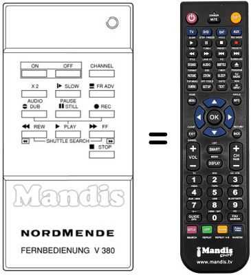Comandament a distància equivalent NordMende V303PSN Comandament a distància equivalent NordMende V303PSN
