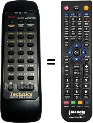Comandament a dist&agrave;ncia equivalent Technics RAKSL404WH