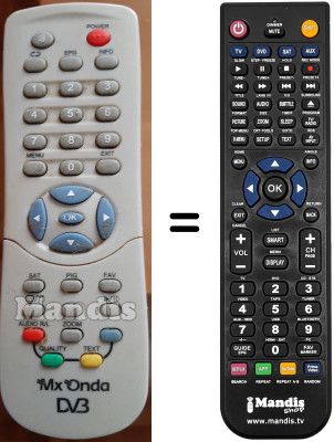 Comandament a dist&agrave;ncia equivalent MxOnda MX-STB5292