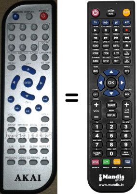 Comandament a distància equivalent Akai AKDV612T