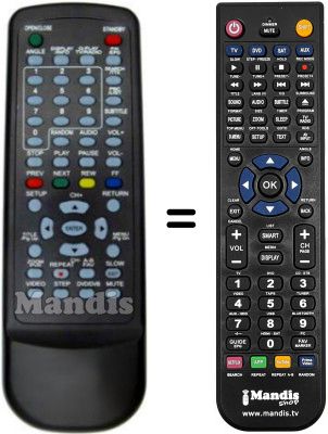 Comandament a distància equivalent AUDIOLA DVX 2264D USB REC