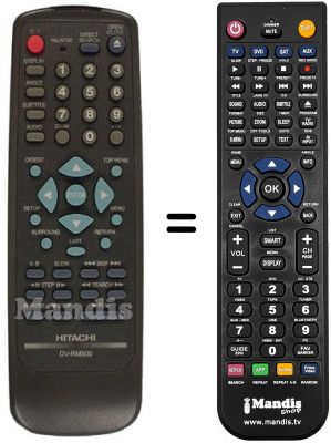 Comandament a distància equivalent Hitachi DV-P505E