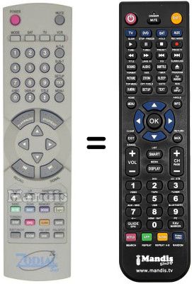 Comandament a distància equivalent Zodiac DZR1