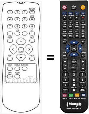 Comandament a distància equivalent RC113014 / 00
