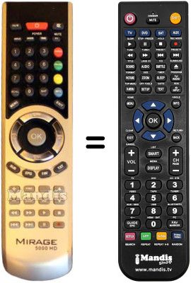 Comandament a dist&agrave;ncia equivalent Mirage 5000HD