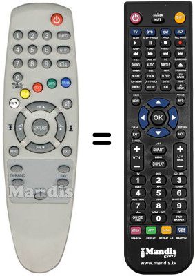 Comandament a distància equivalent Zodiac DZR1300 DTT