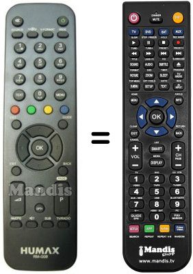 Comandament a distància equivalent Humax HD5500T