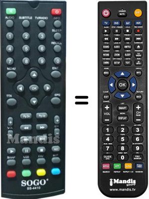 Comandament a dist&agrave;ncia equivalent Sogo SS-4410