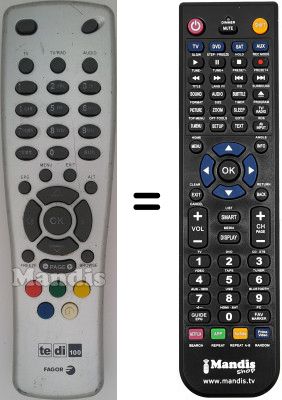 Comandament a dist&agrave;ncia equivalent Fagor TEDI100