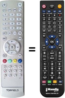 Comandament a dist&agrave;ncia equivalent Topfield SBP2000