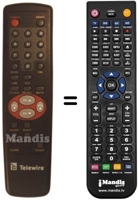 Comandament a distància equivalent TELEWIRE TW1021