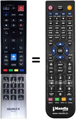 Comandament a dist&agrave;ncia equivalent Humax HVS53055