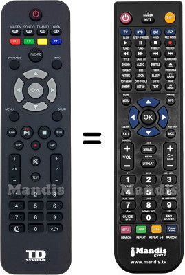 Comandament a distància equivalent TD Systems HVS57401