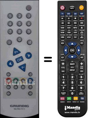 Comandament a dist&agrave;ncia equivalent Grundig WHV3128