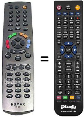 Comandament a dist&agrave;ncia equivalent Humax HVS53377