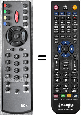 Comandament a dist&agrave;ncia equivalent Continental Edison HVS54654