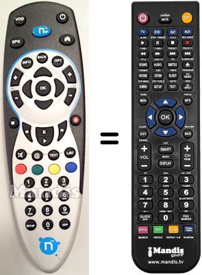 Comandament a dist&agrave;ncia equivalent HVS53273