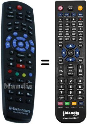 Comandament a distància equivalent Technomate HVS53240