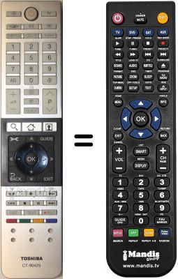 Comandament a dist&agrave;ncia equivalent Toshiba HVS57321