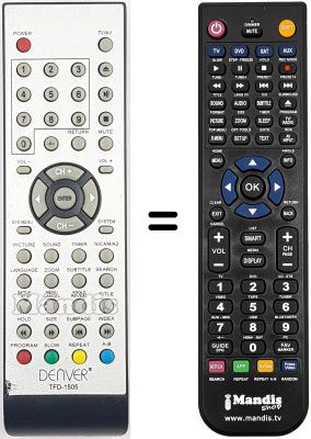 Comandament a distància equivalent Denver WHV14321