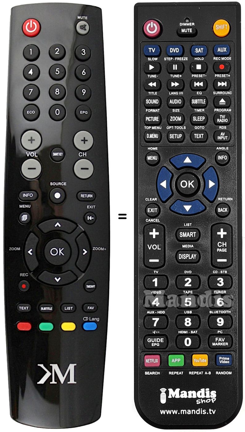 Comandament a dist&agrave;ncia equivalent Kruger & Metz KM0232-T3